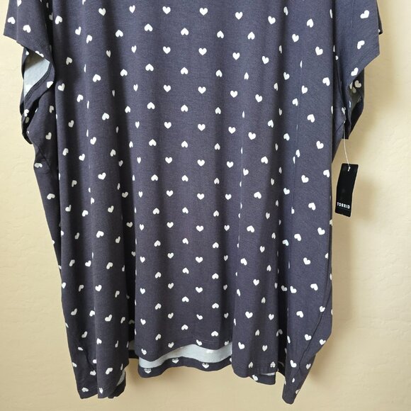 Torrid Gray Heart Slim Fit Super Soft Knit Tee Shirt - Picture 9 of 15